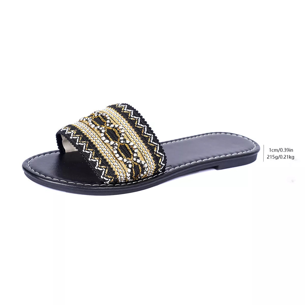 Open Toe Flat Sandals in White for Women