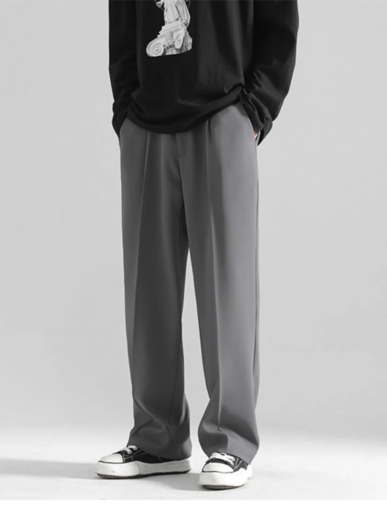 Loose Fit Casual Pants Plus Size in Creamy-White for Men