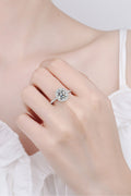 2 Carat Moissanite 925 Sterling Silver Halo Ring in Classic for Women