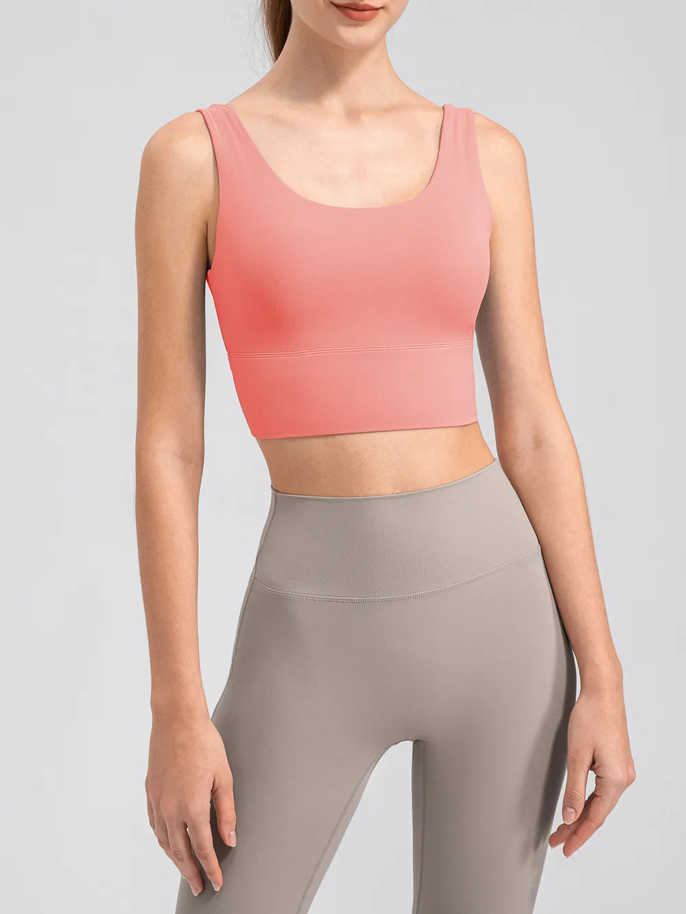 Scoop Neck Wide Strap Active Tank in Red-Violet for Women