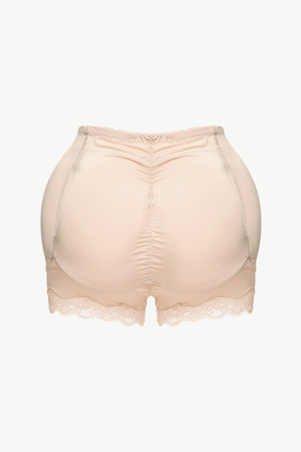 Plus Size Lace Trim Shaping Shorts in Apricot for Women