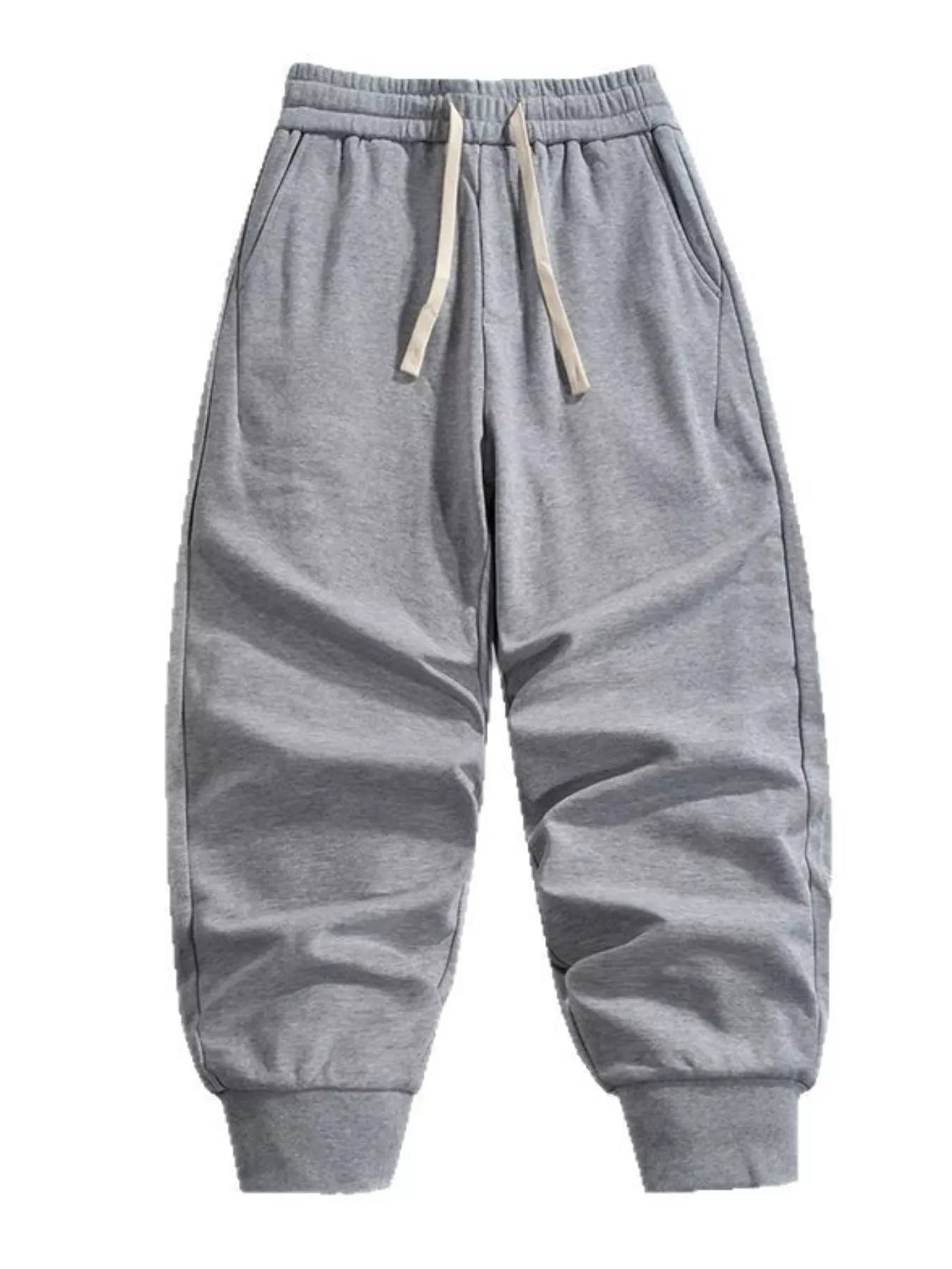 Casual Drawstring Joggers in Gray for Men