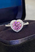 Lifelong Journey 1 Carat Moissanite Heart Ring in Pink Heart for Women