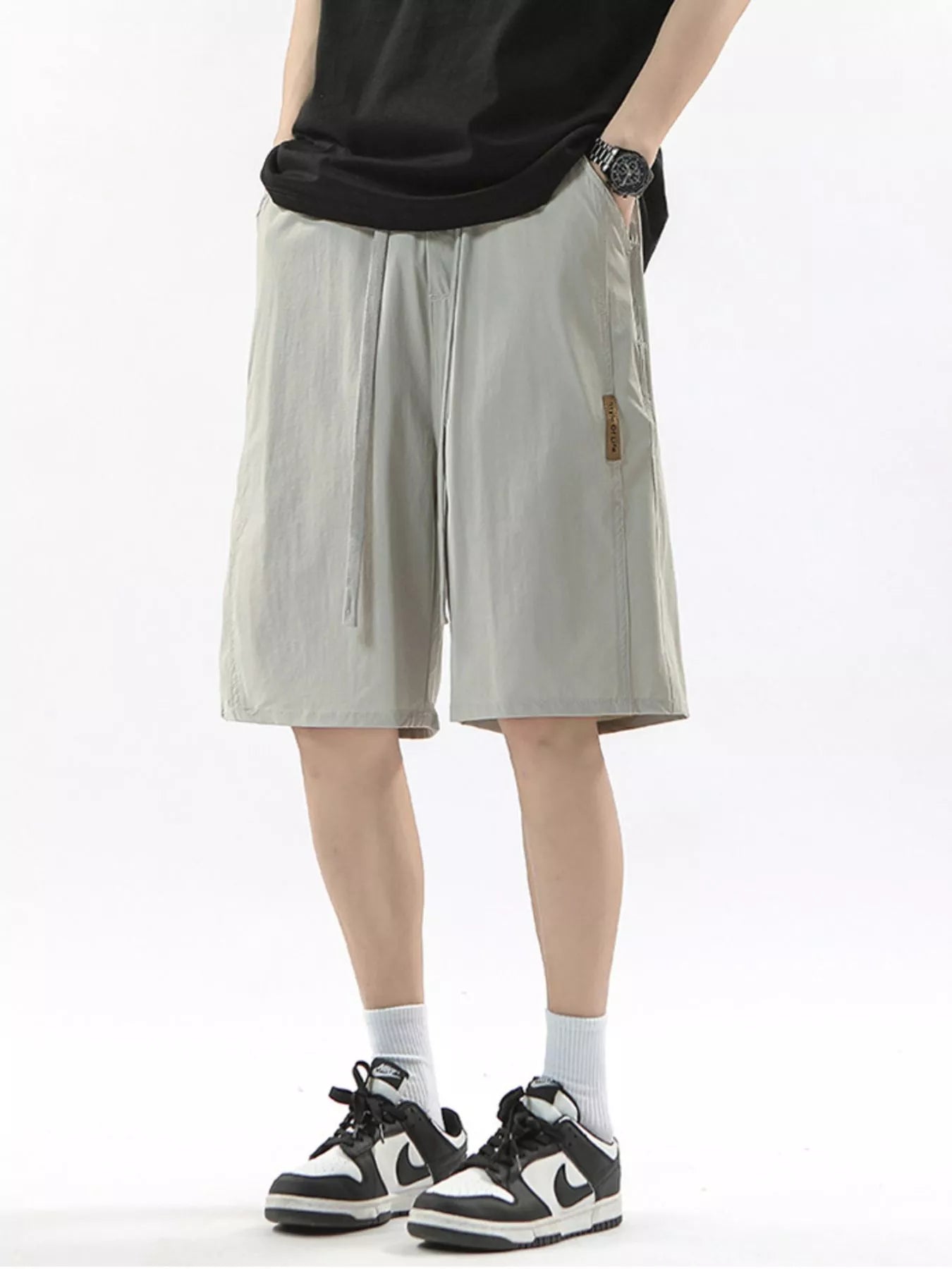 Drawstring Casual Loose-Fit Pants Plus Size in Mi Xing for Men