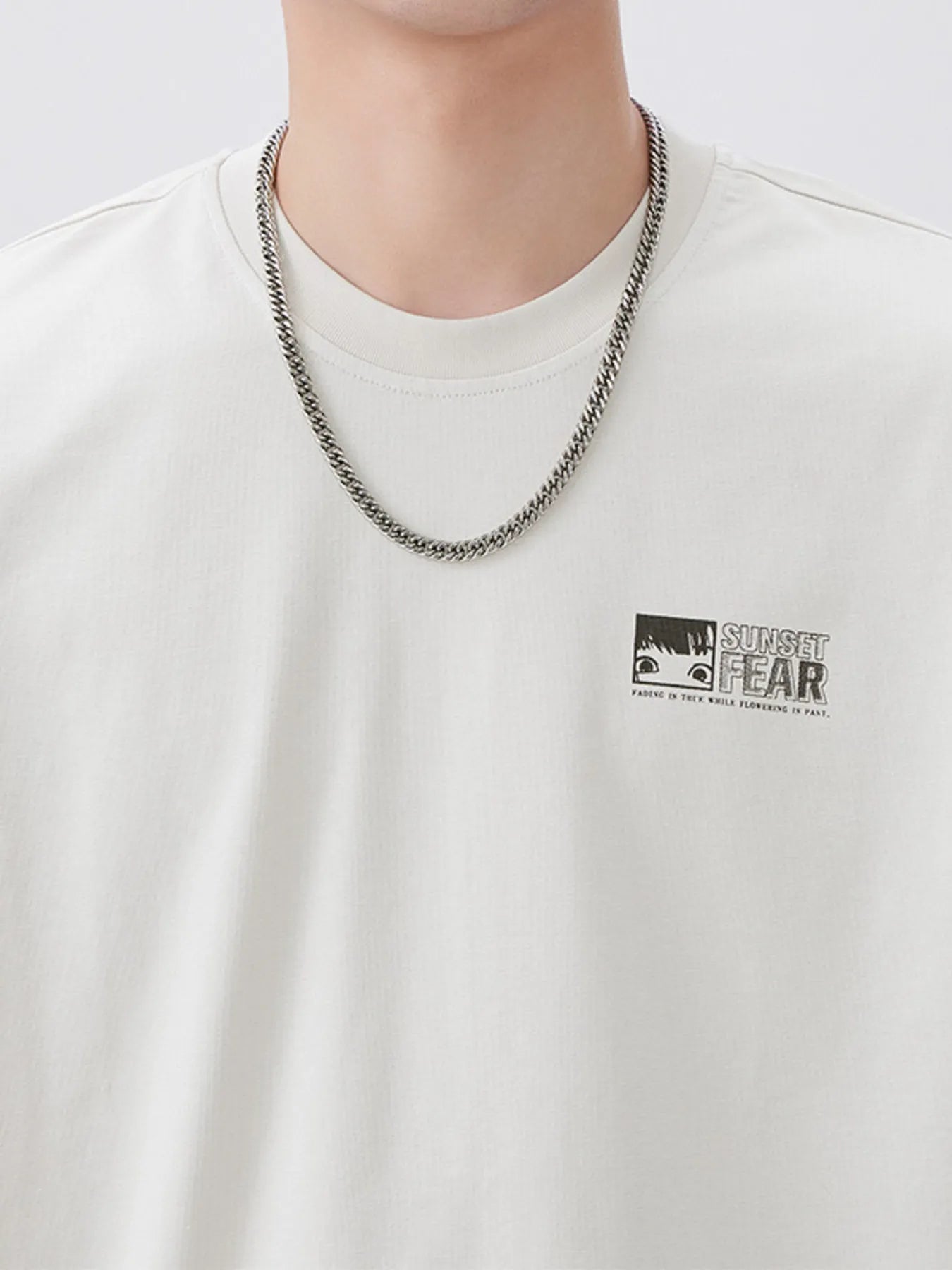Plus Size Round Neck Short Sleeve T-Shirt in Apricot for Men