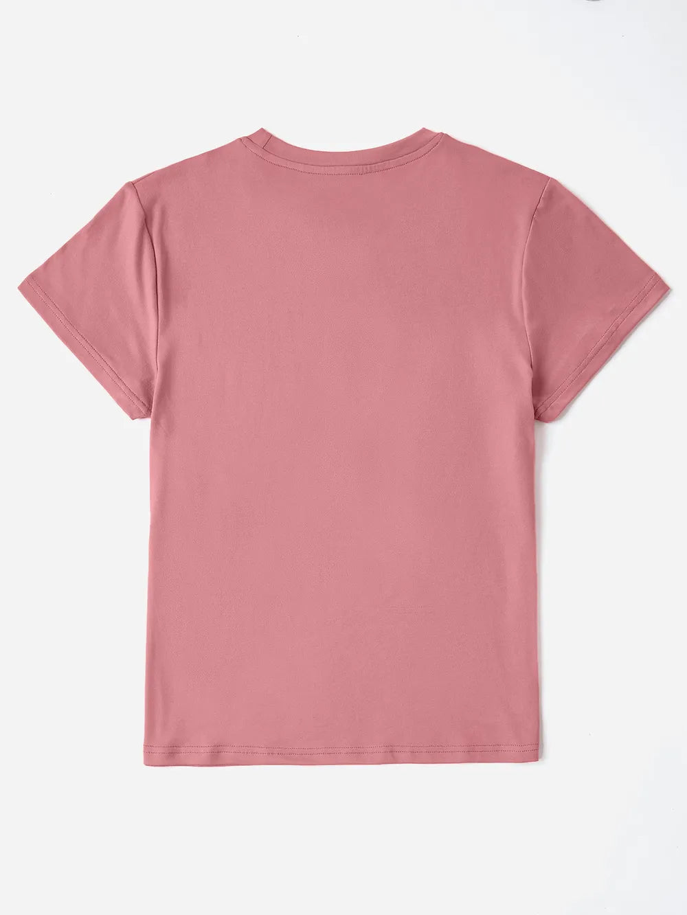 Happy Easter Round Neck Short Sleeve T-Shirt in Blush Pink in Black for Women