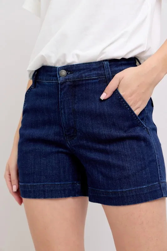 High Waist Denim Shorts Plus Size for Women