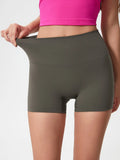 High Waist Active Shorts in Deep Dark Green for Women