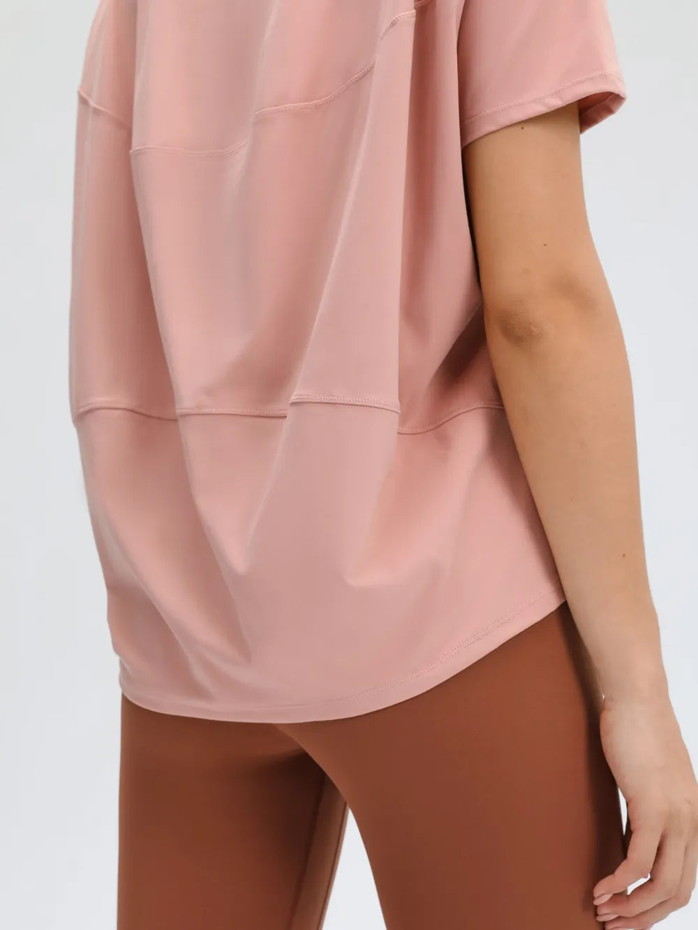 Round Neck Short Sleeve Active T-Shirt in Classic in Watermelon Pink for Women
