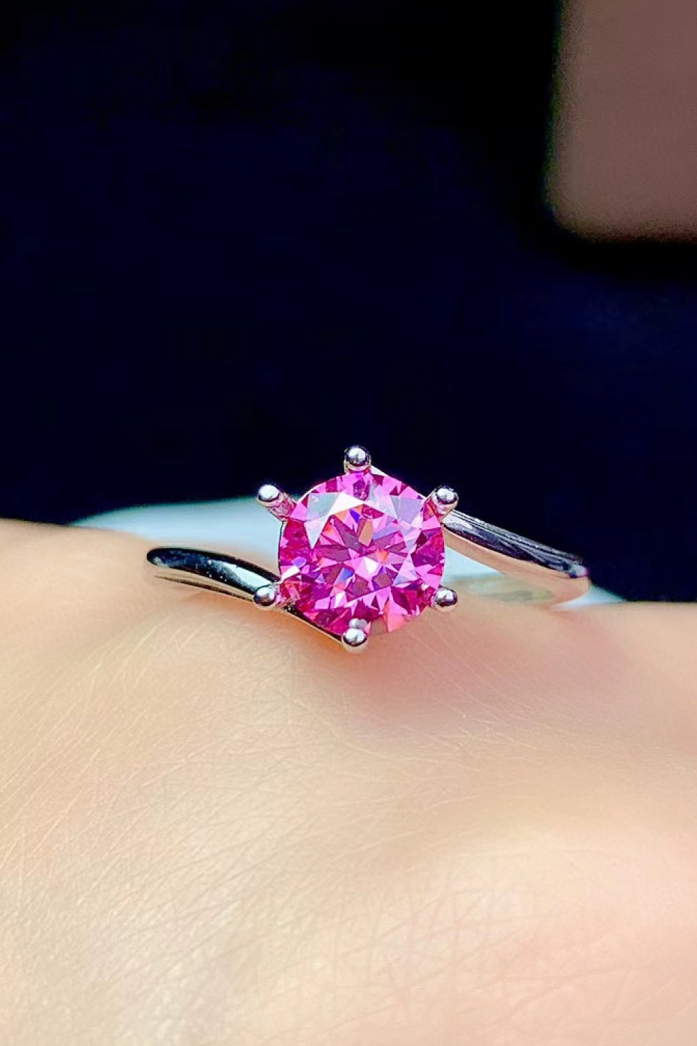 Cant Stop Your Shine 1 Carat Moissanite Ring in Pink for Women