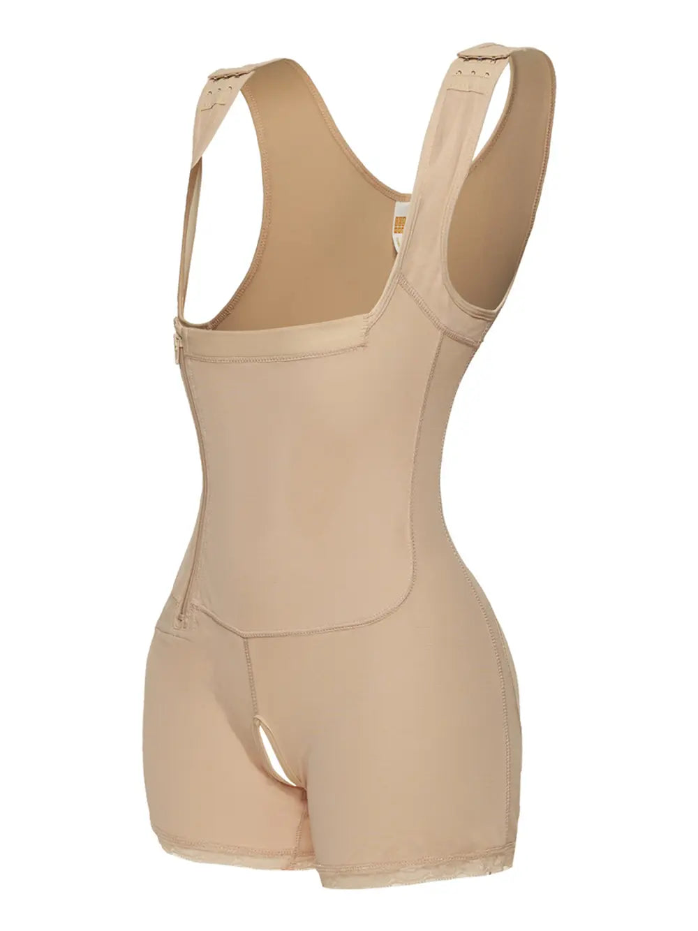 Plus Size Side Zip Up Wide Strap Shapewear in Black for Women