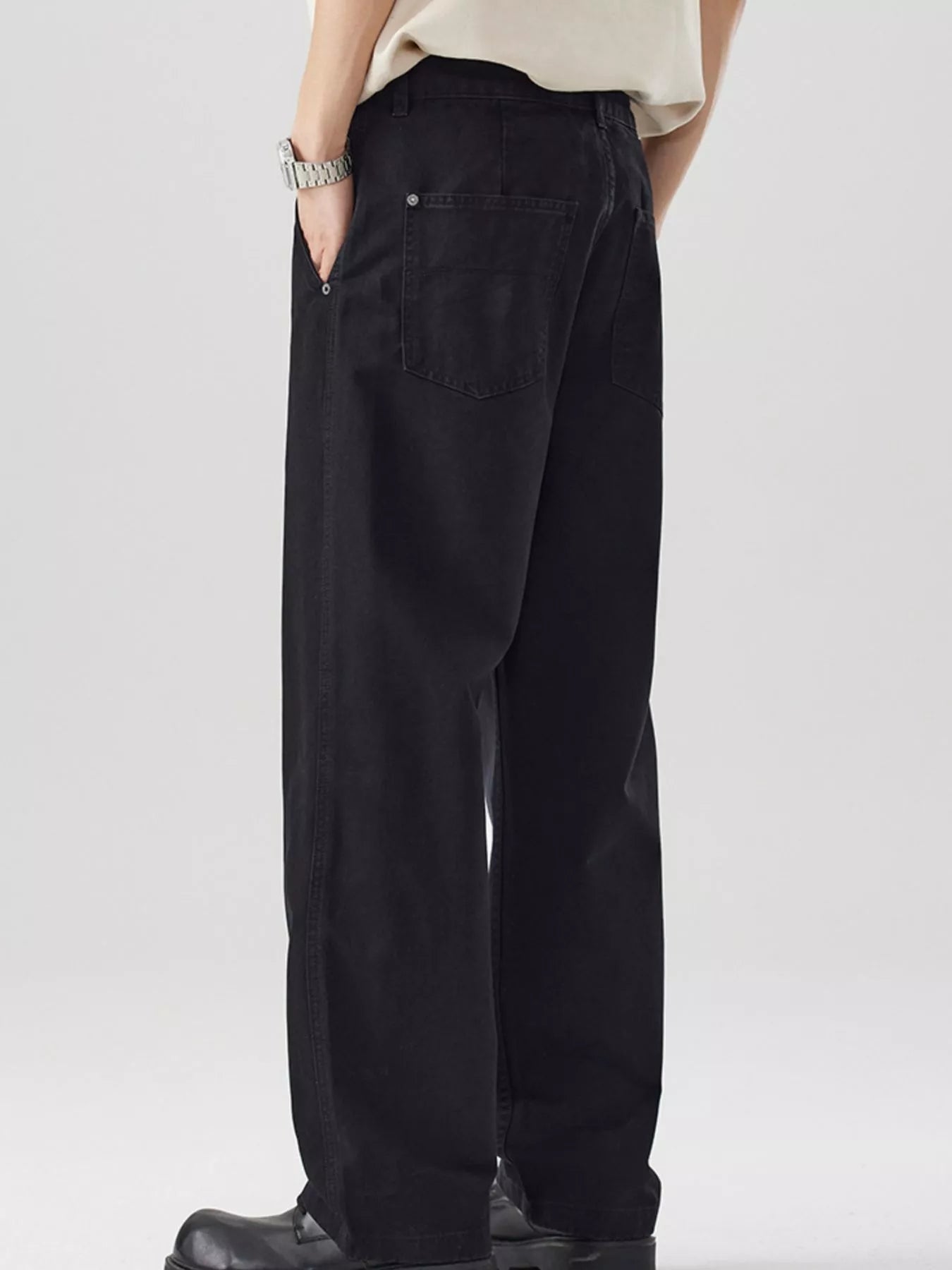 Relaxed Fit Pants in Black for Men