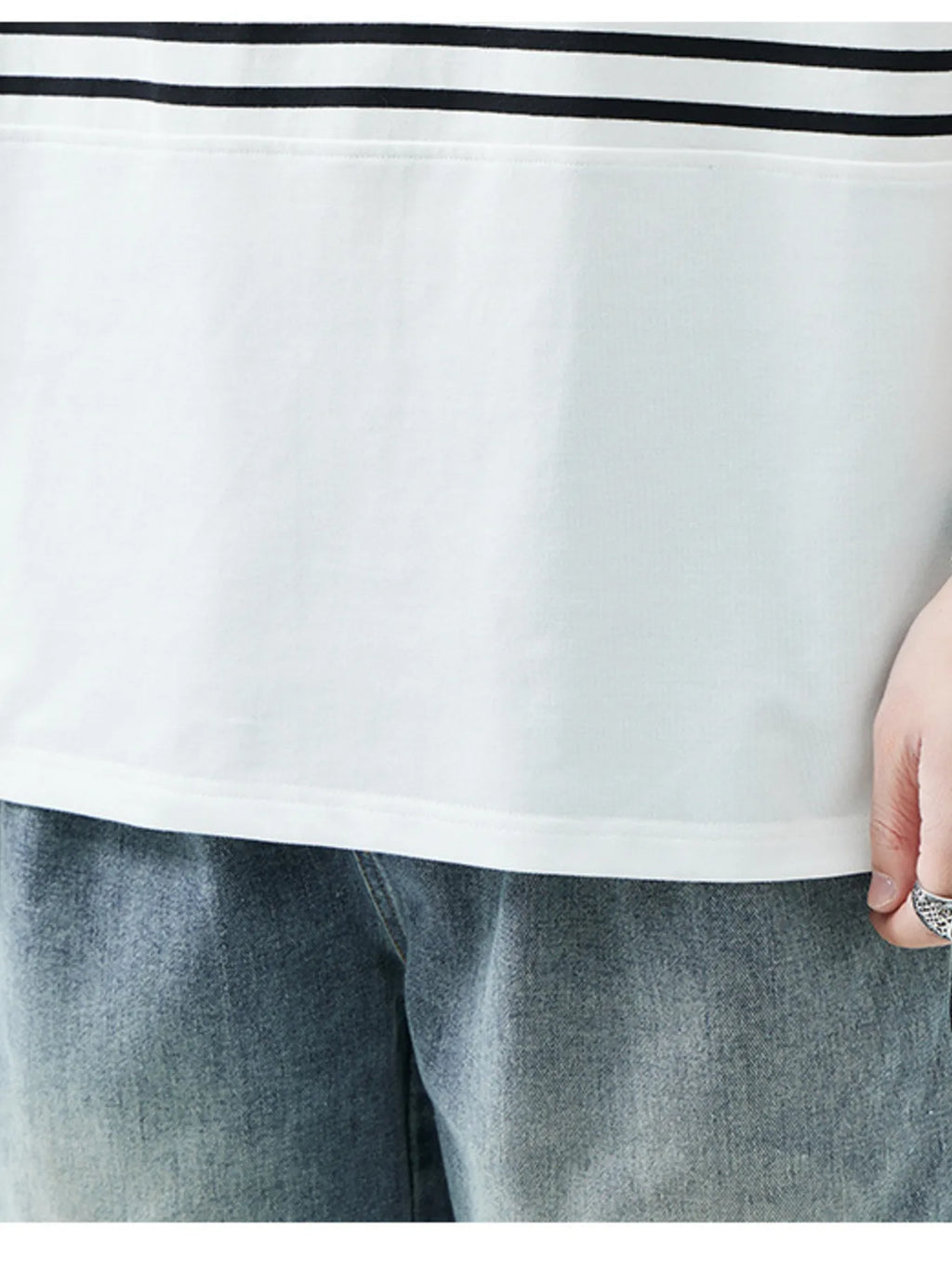 Plus Size Button Detail Short Sleeve Polo in White for Men