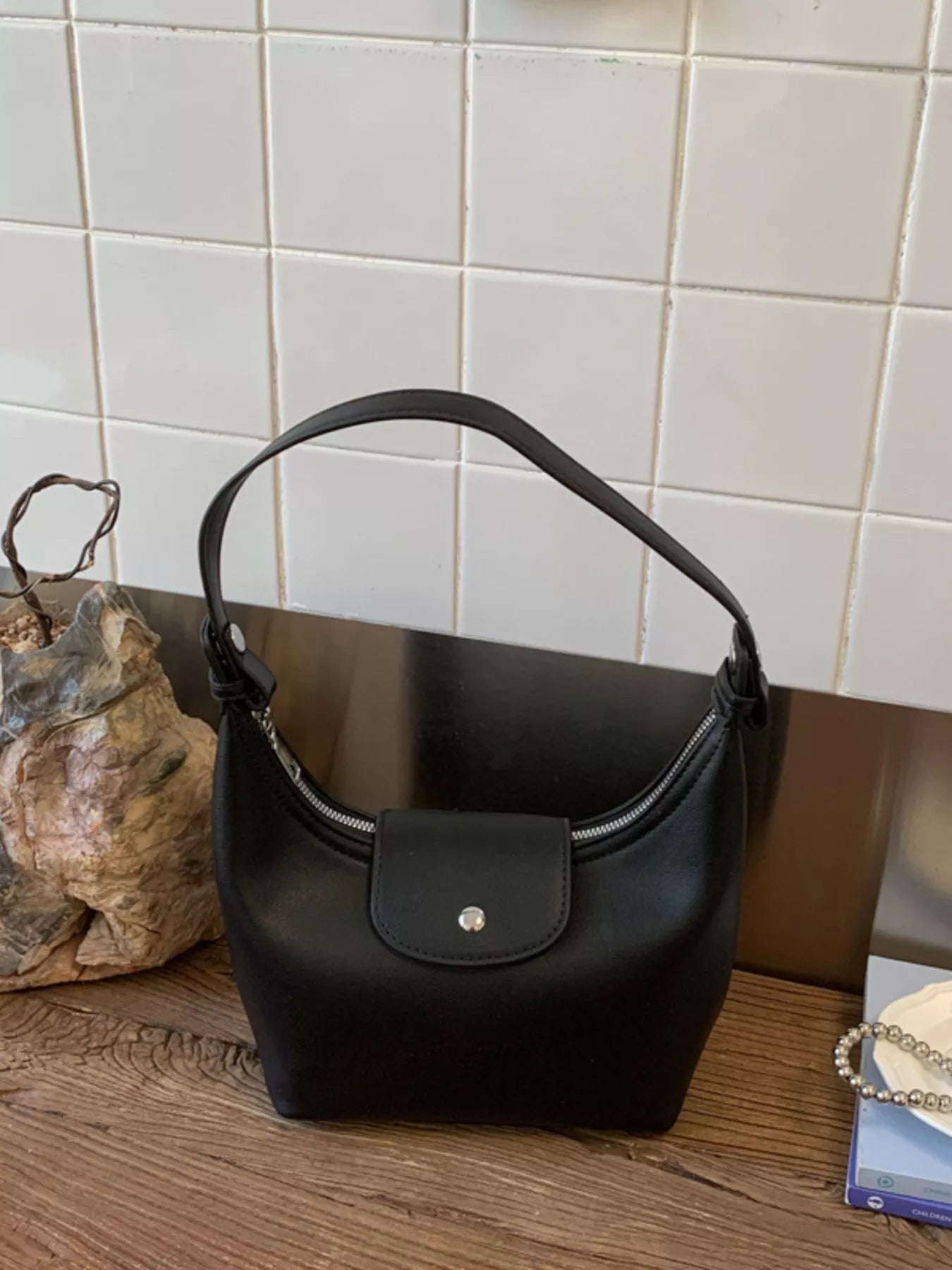 PU Leather Crescent Shoulder Bag for Women