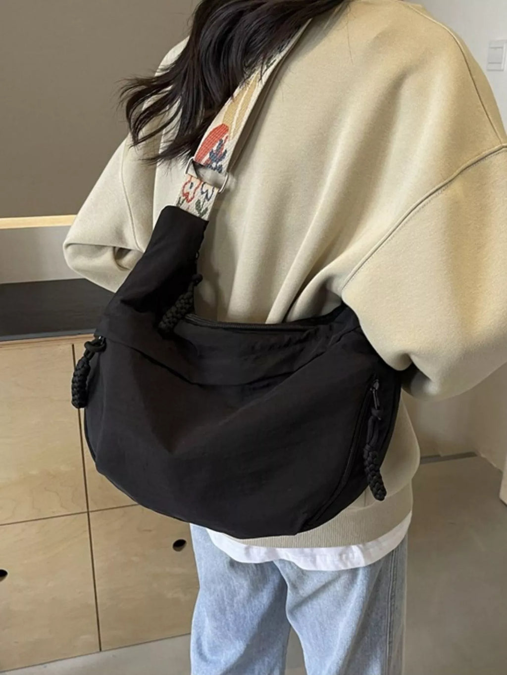 Adjustable Wide Strap Crossbody Bag in Orange for Women