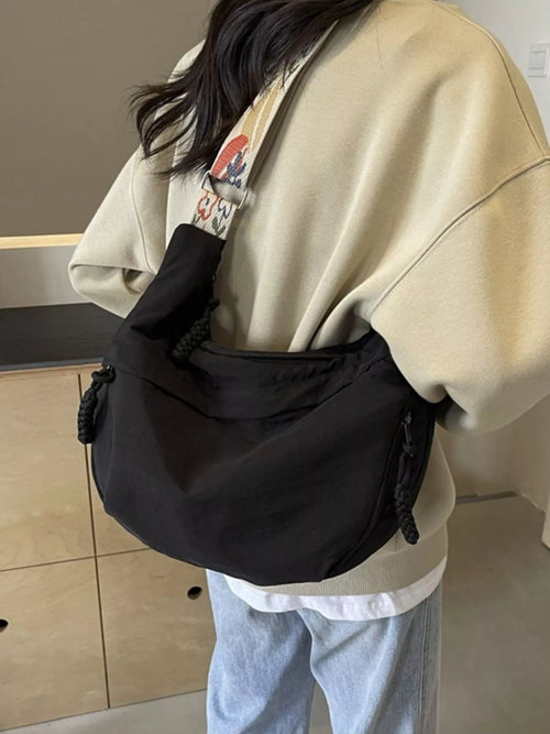 Adjustable Wide Strap Crossbody Bag in Orange for Women