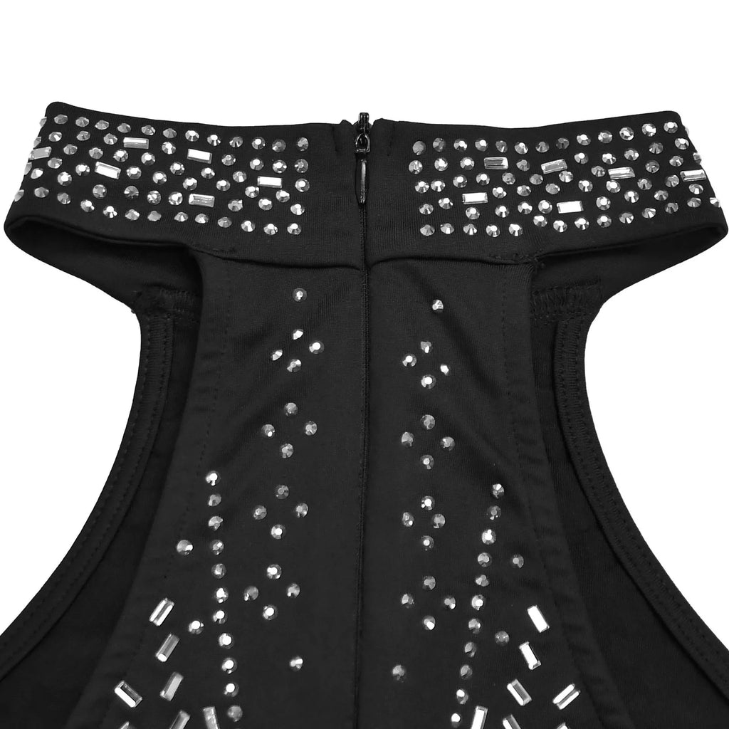 Sparkling Rhinestone Cutout Jumpsuit for Women