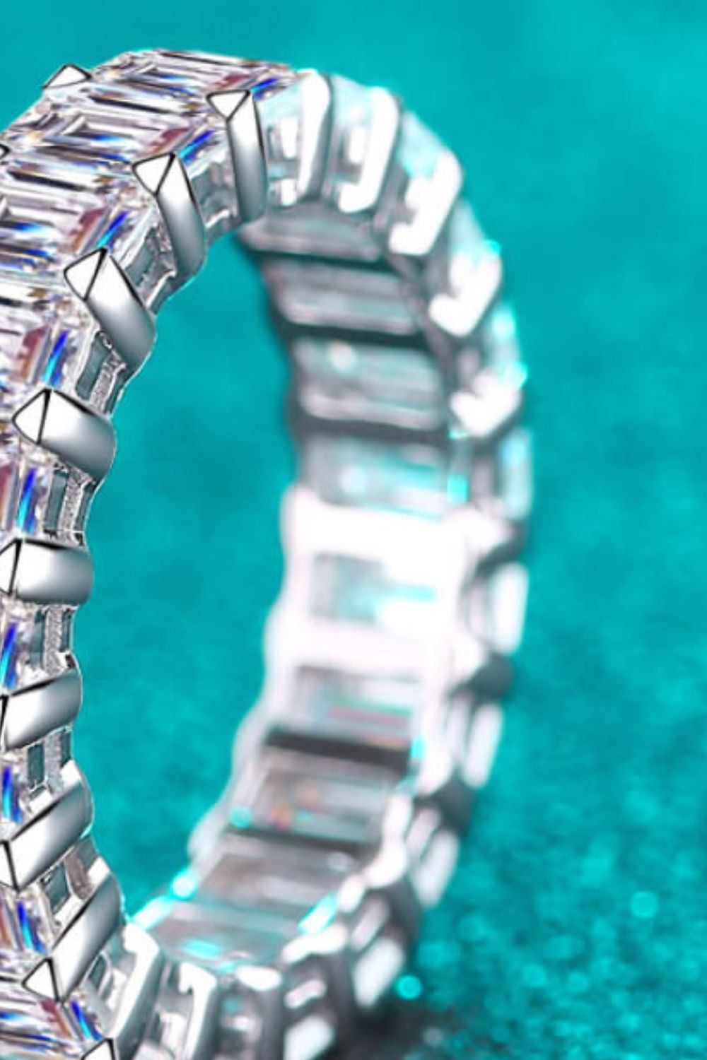 10.5 Carat Moissanite Rhodium-Plated Ring in Silver for Women