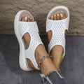 Cutout Platform Sandals in White for Women