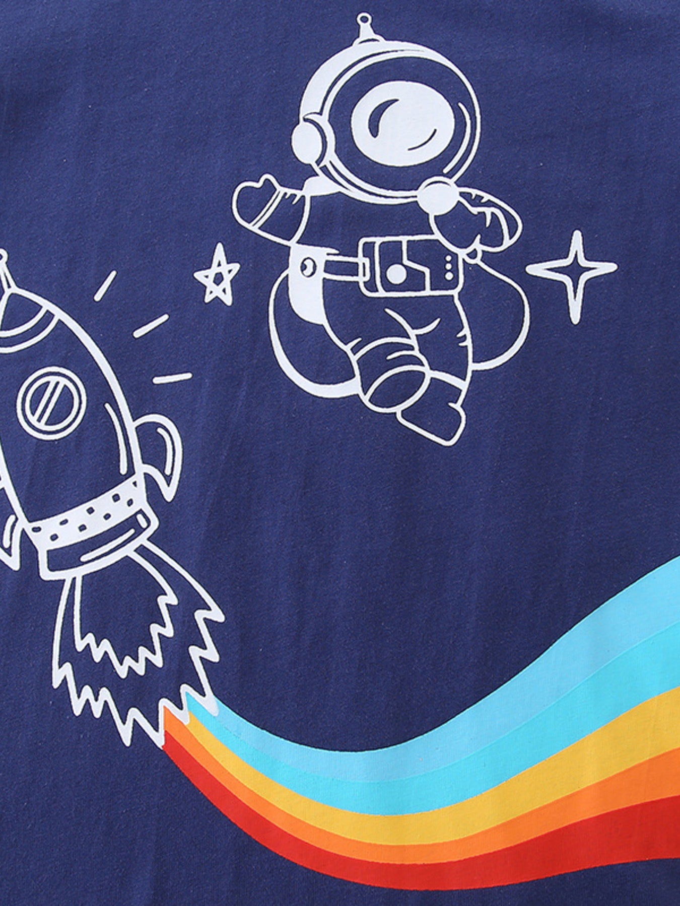 Astronaut Short Sleeve Tee and Shorts Set in Navy for Boys