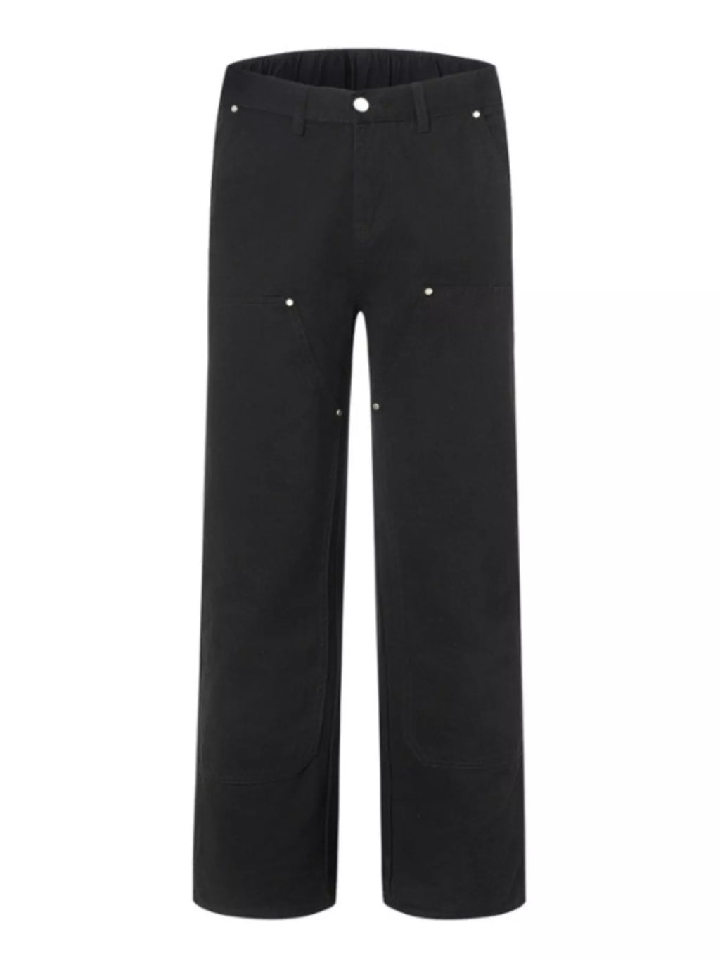 Wash Wide Leg Jeans Plus Size in Black in Army Green for Men