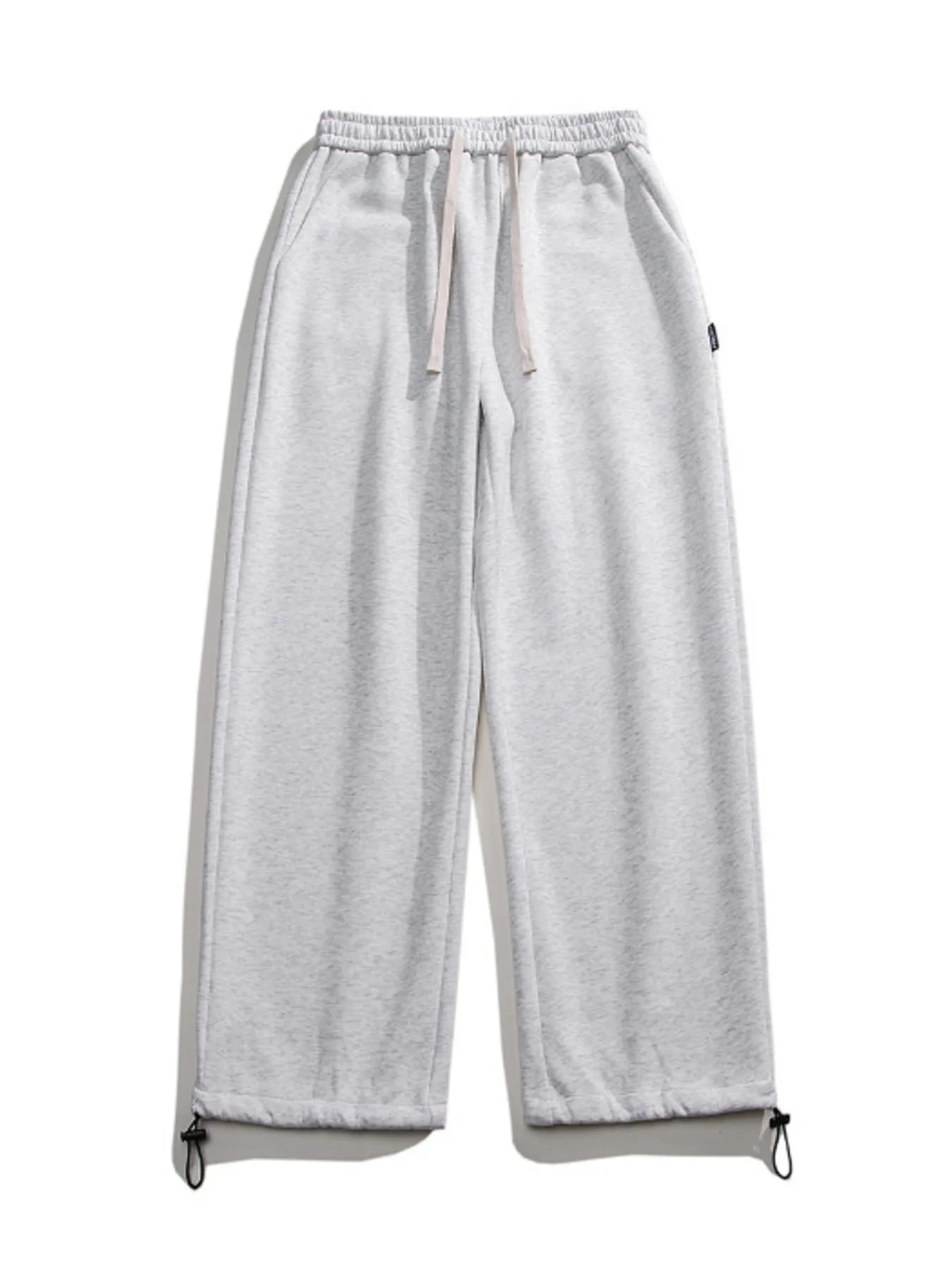 Drawstring Wide Leg Pants Plus Size in Black for Men