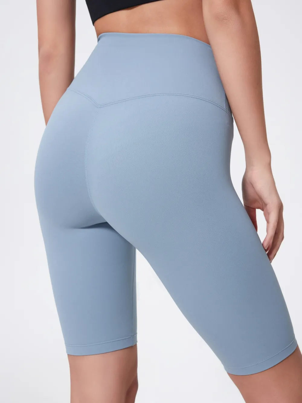 High Rise Wide Waistband Active Shorts in Dark Brown in White for Women