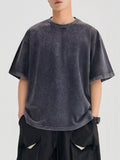Round Neck Short Sleeve T-Shirt in Light Apricot for Men