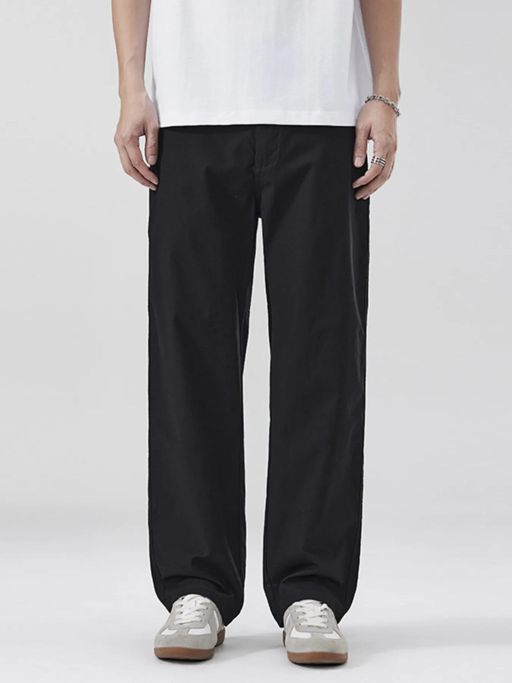 Wide Leg Pants Plus Size in Black for Men