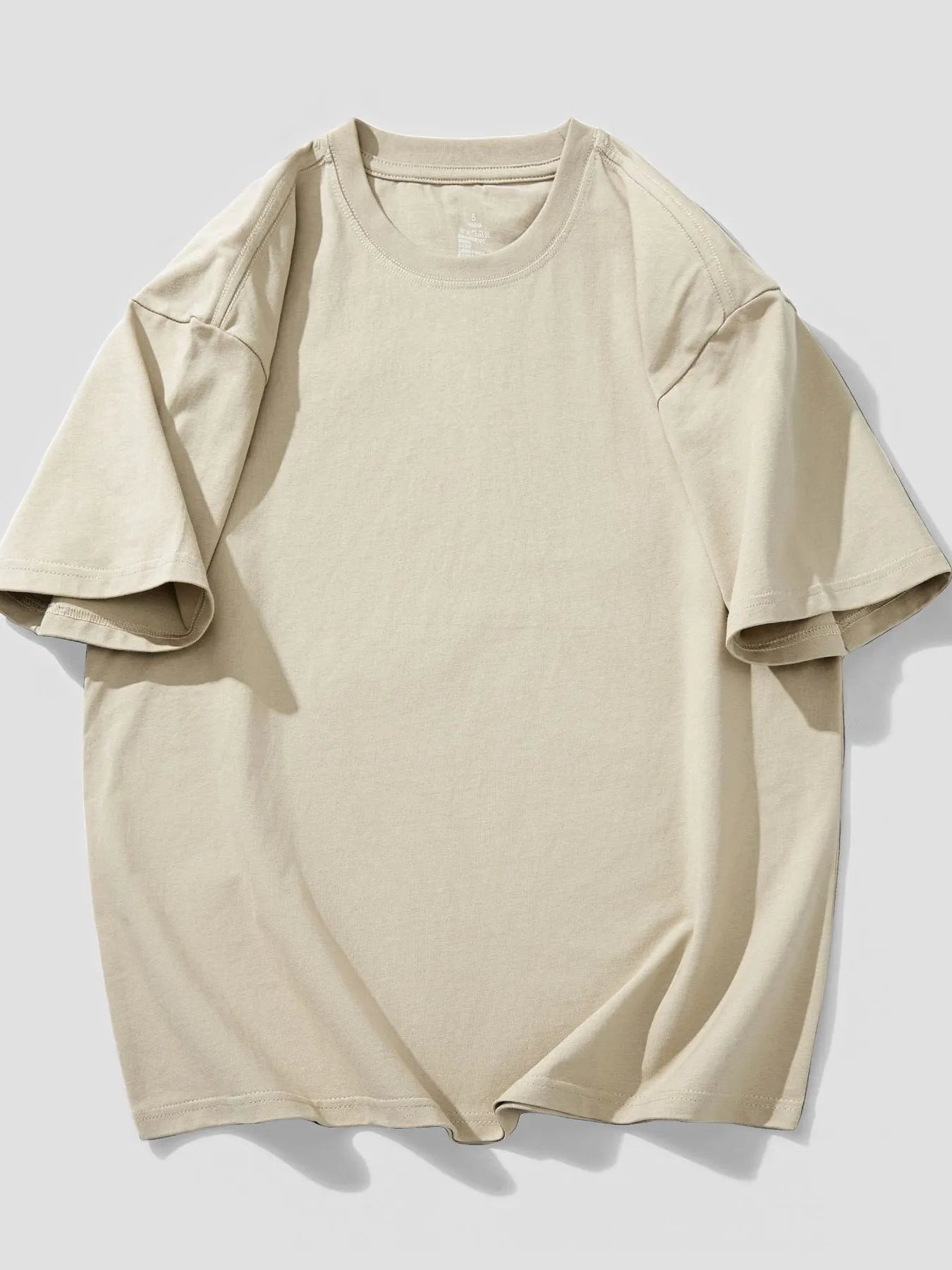 Round Neck Short Sleeve T-Shirt Plus Size in Black for Men