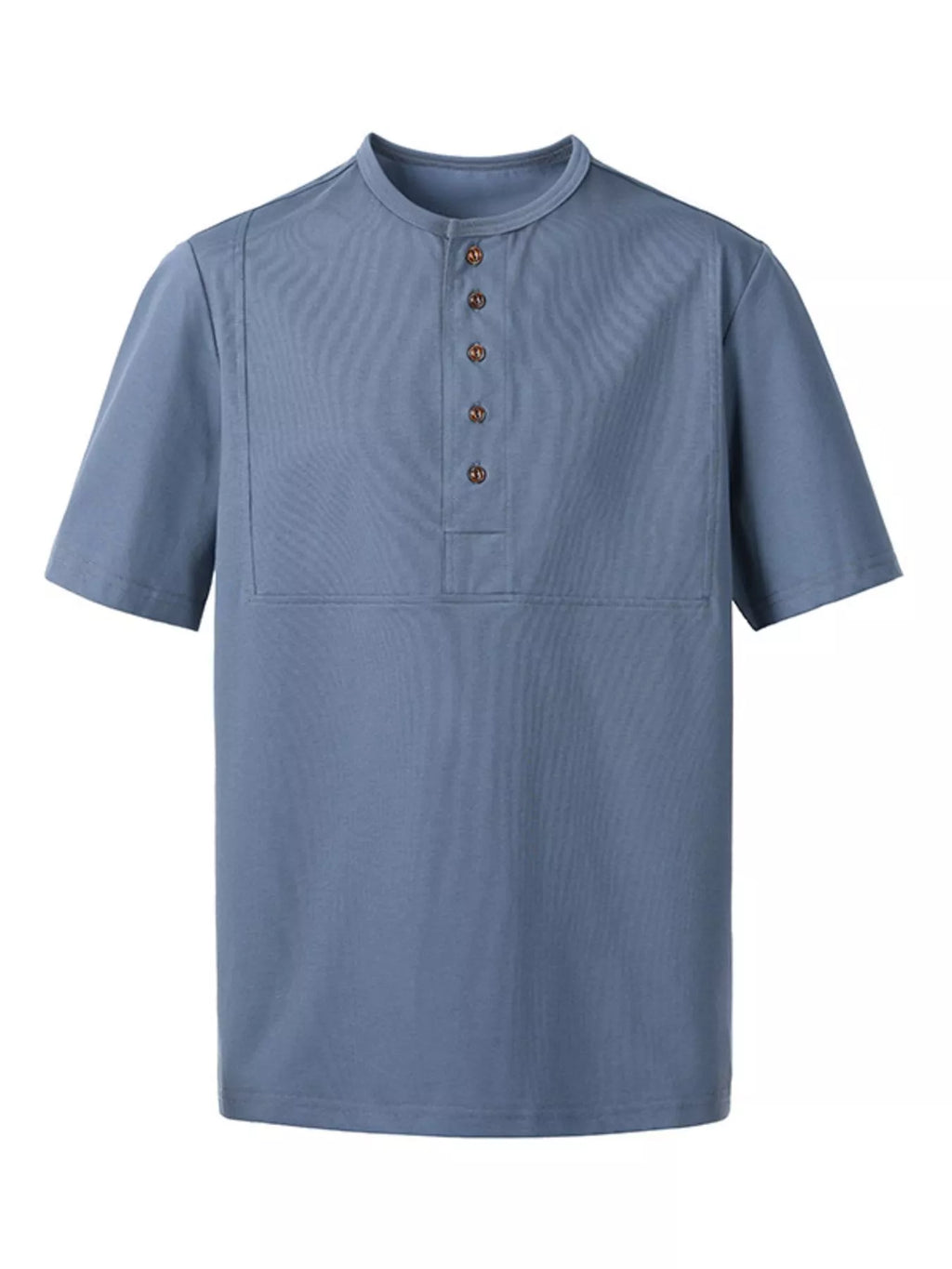 Plus Size Button Detail Short Sleeve T-Shirt in Dark Gray for Men