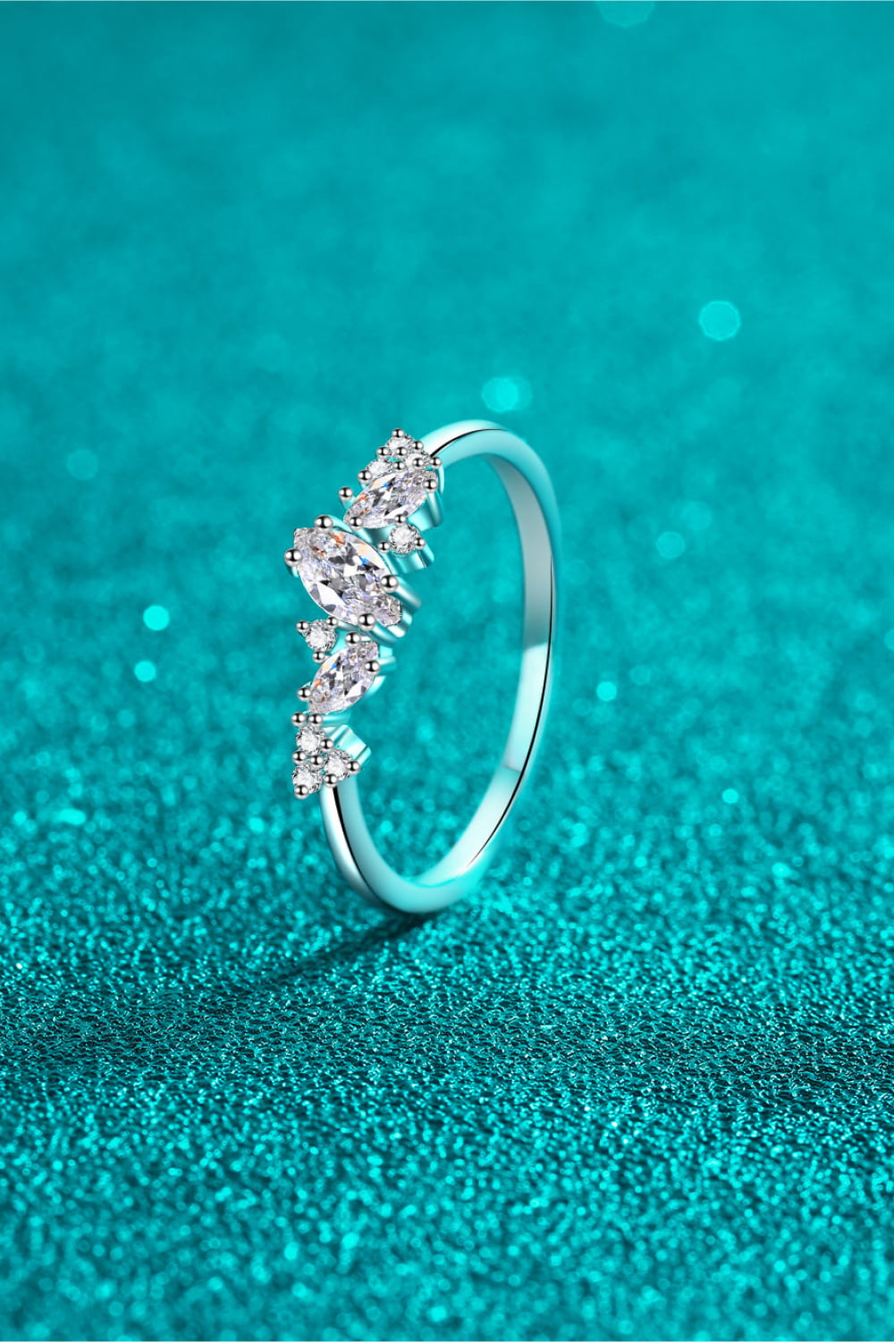 Adored Moissanite Rhodium-Plated Ring in Silver for Women