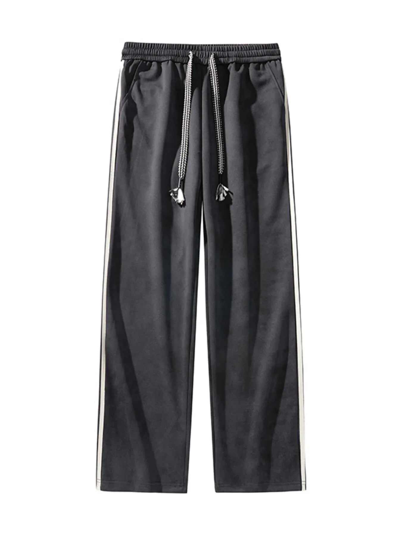 Plus Size Drawstring Loose Fit Pants in Gray for Men