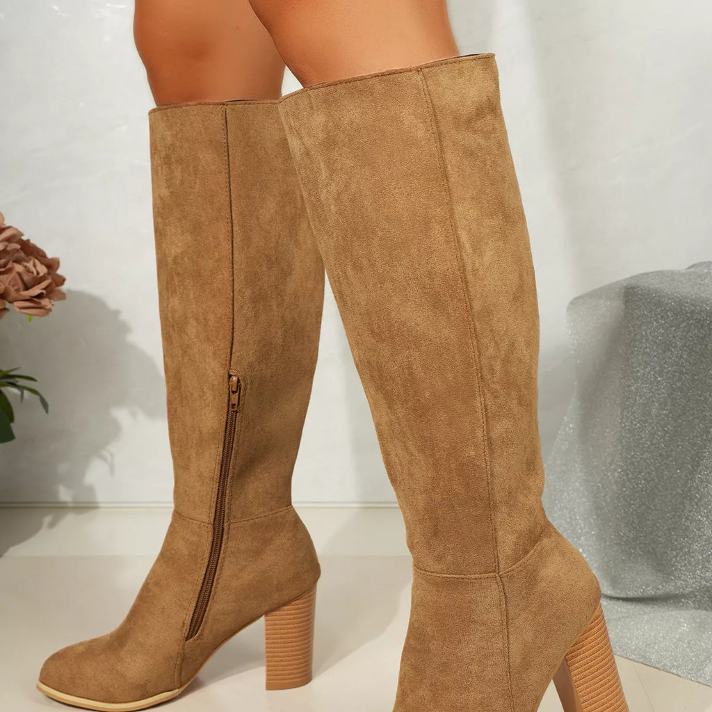 Point Toe Block Heels Boots in Relaxed for Women