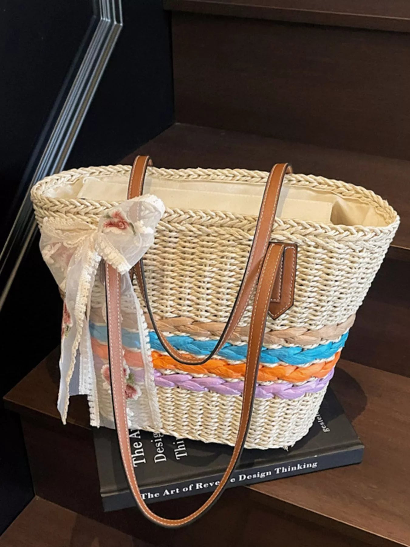Straw Woven Shoulder Bag for Women