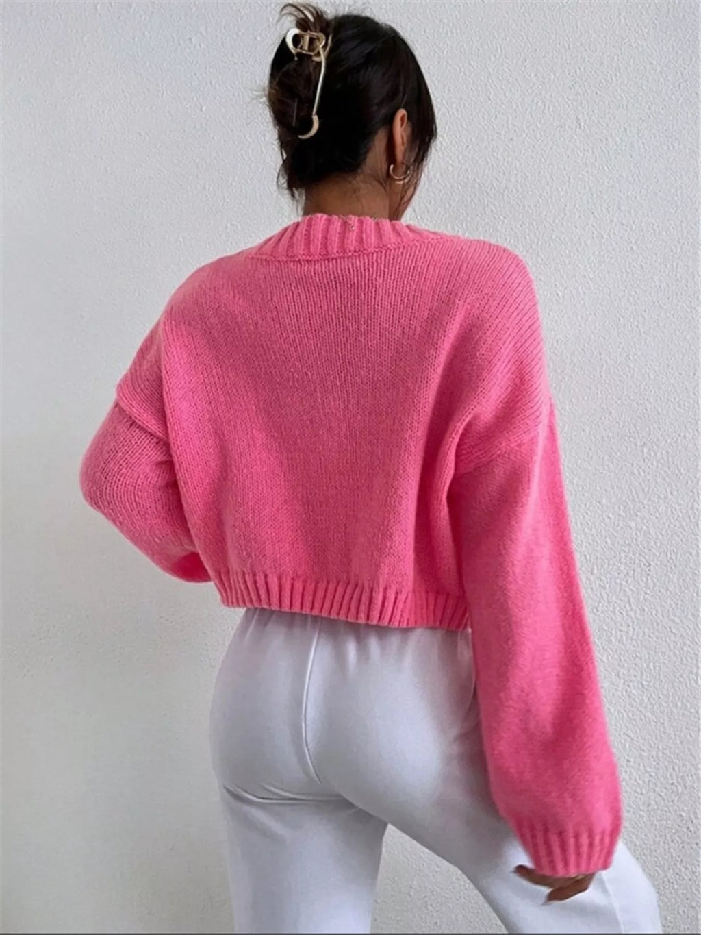 Cloud Button Up Knit Cardigan in Light Blue for Women