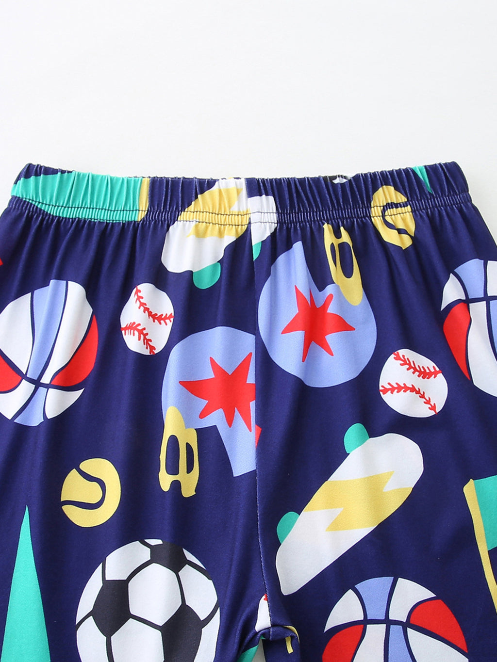 Sporty Print Round Neck Tee and Shorts Set in Multicolor for Boys