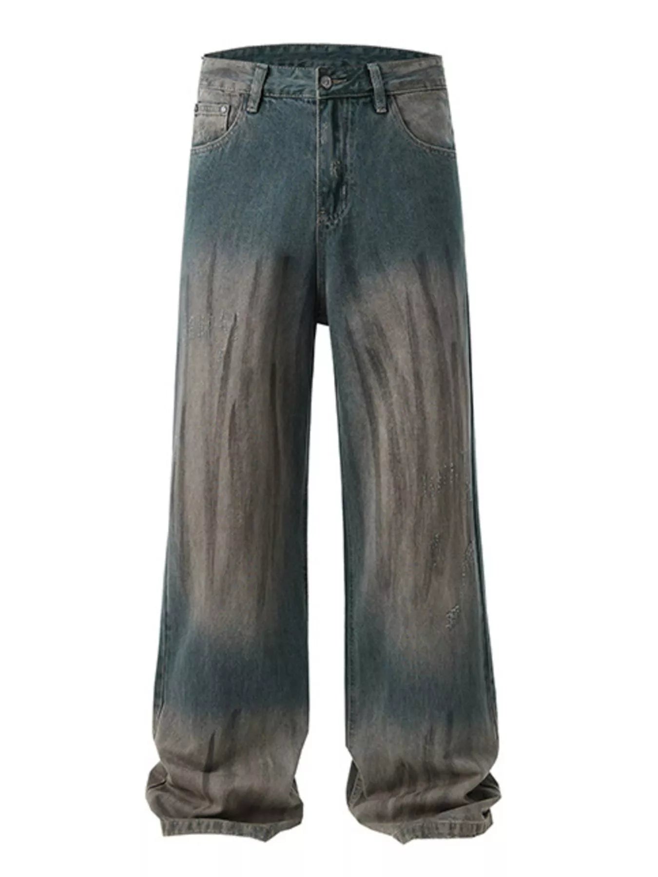 Gradient Wash Wide Leg Jeans in French Blue for Men