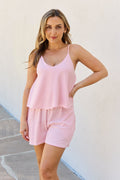 Let It Happen Plus Size Double Flare Striped Romper in Pink in Stripe for Women