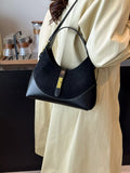 Buckle Leather Shoulder Bag for Women