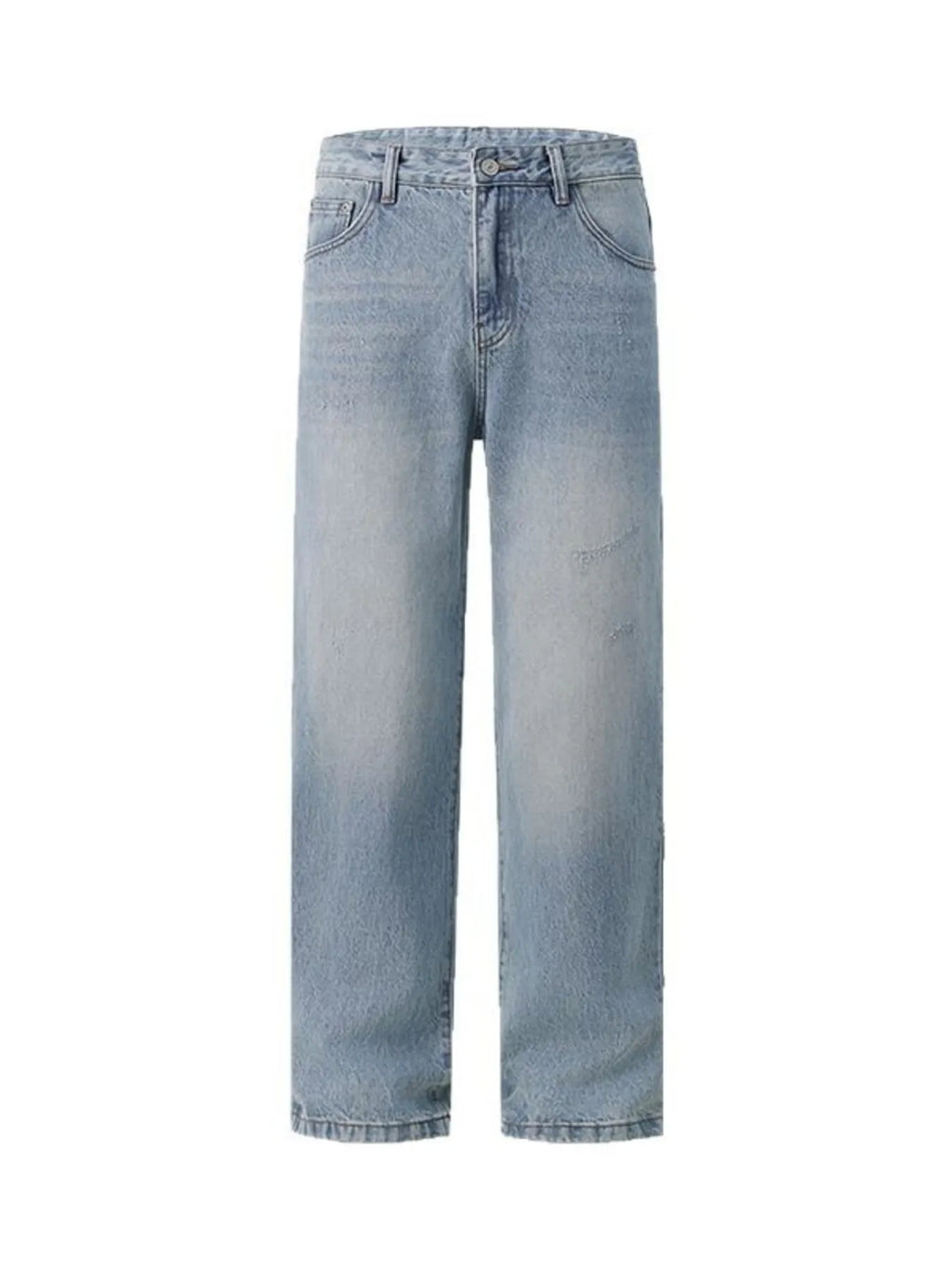 Wide Leg Wash Jeans in Light Blue for Men