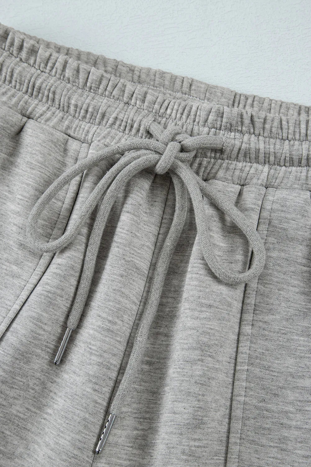Drawstring Active Pants with Pockets in Gray for Women