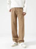 Vintage Wash Wide Leg Jeans in Khaki in Black for Men
