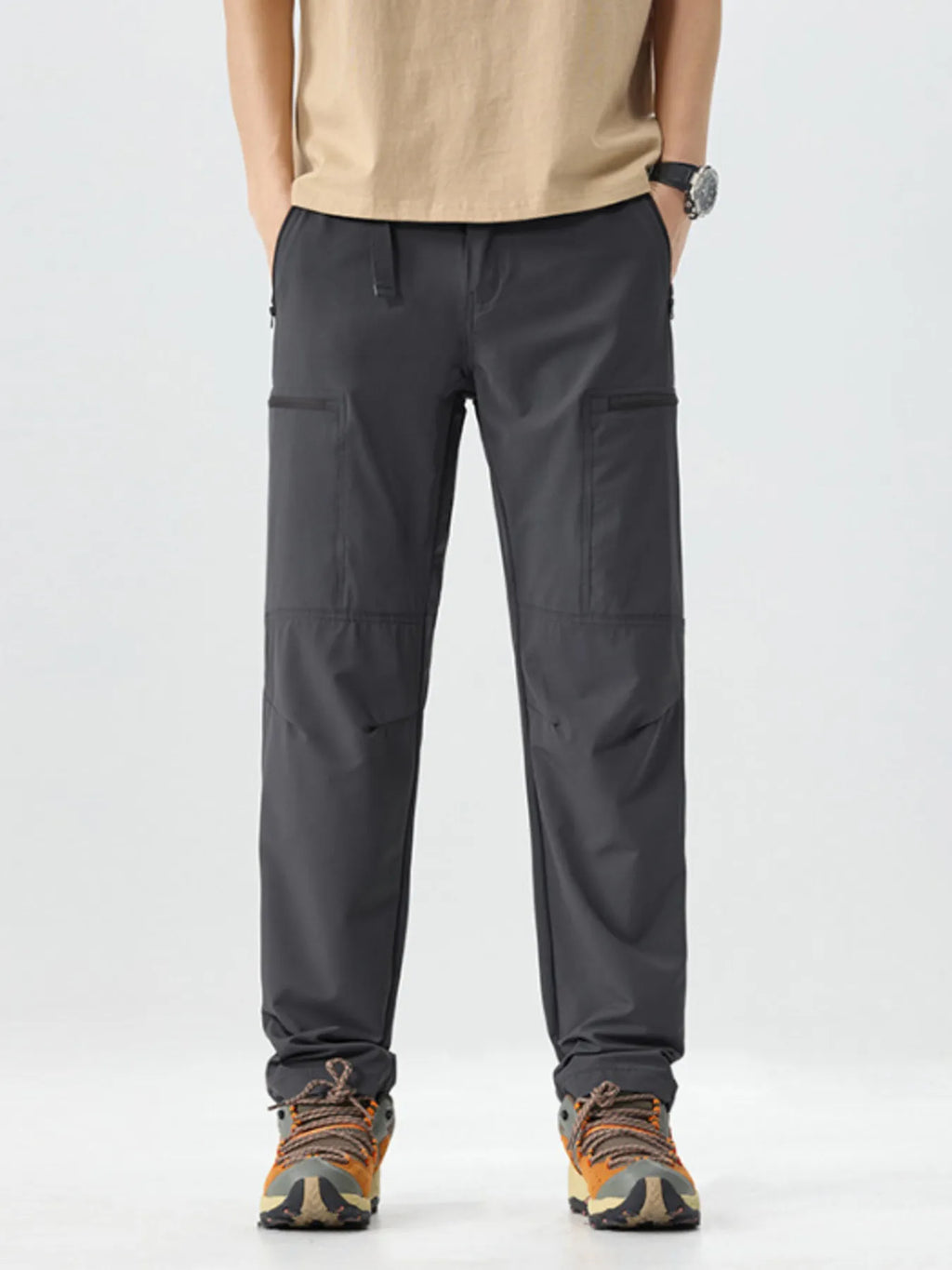 Multi-Pocket Cargo Utility Pants Plus Size in Black for Men