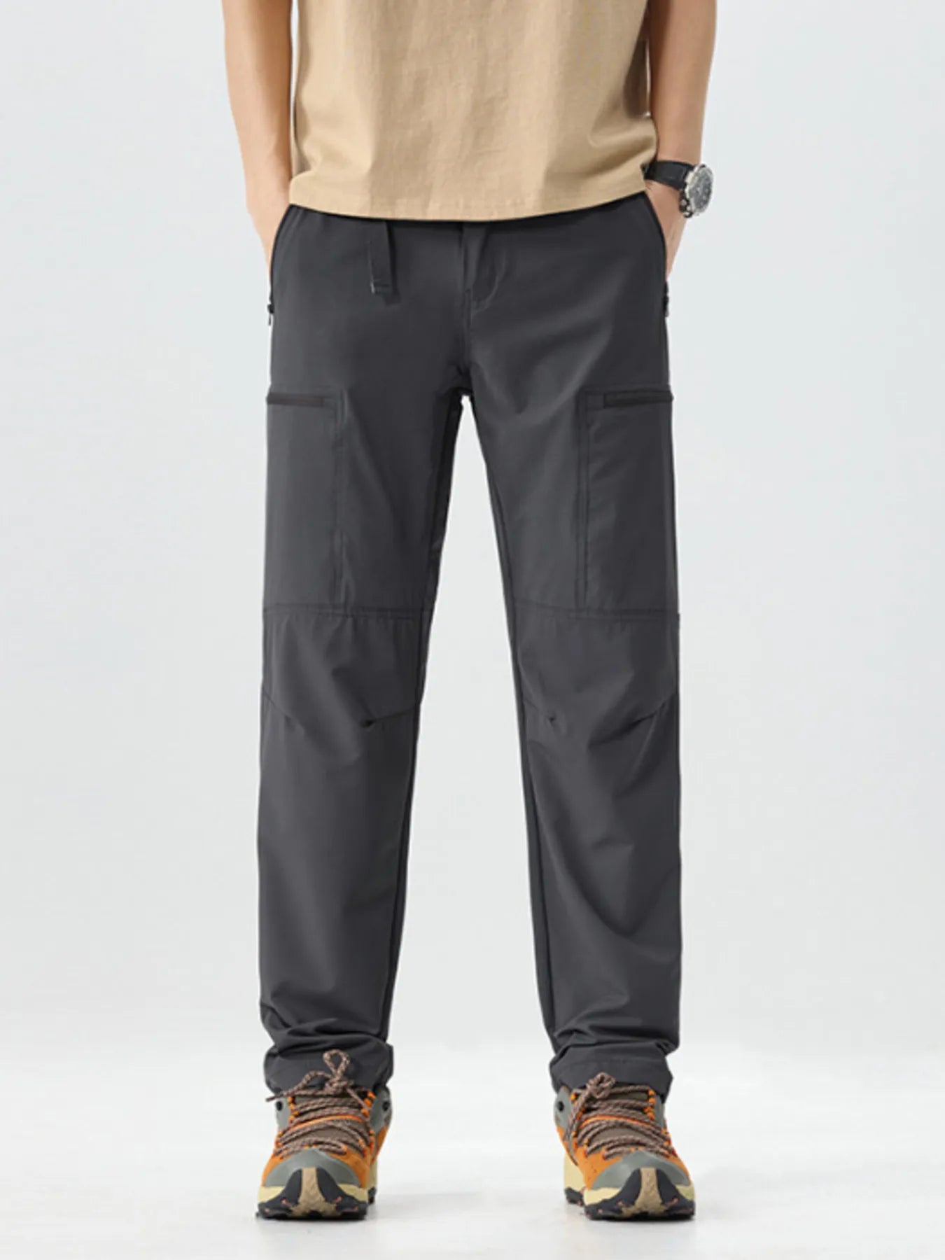 Multi-Pocket Cargo Utility Pants Plus Size in Black for Men
