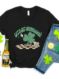 Lets Get Shamrocked Round Neck T-Shirt in Black for Women