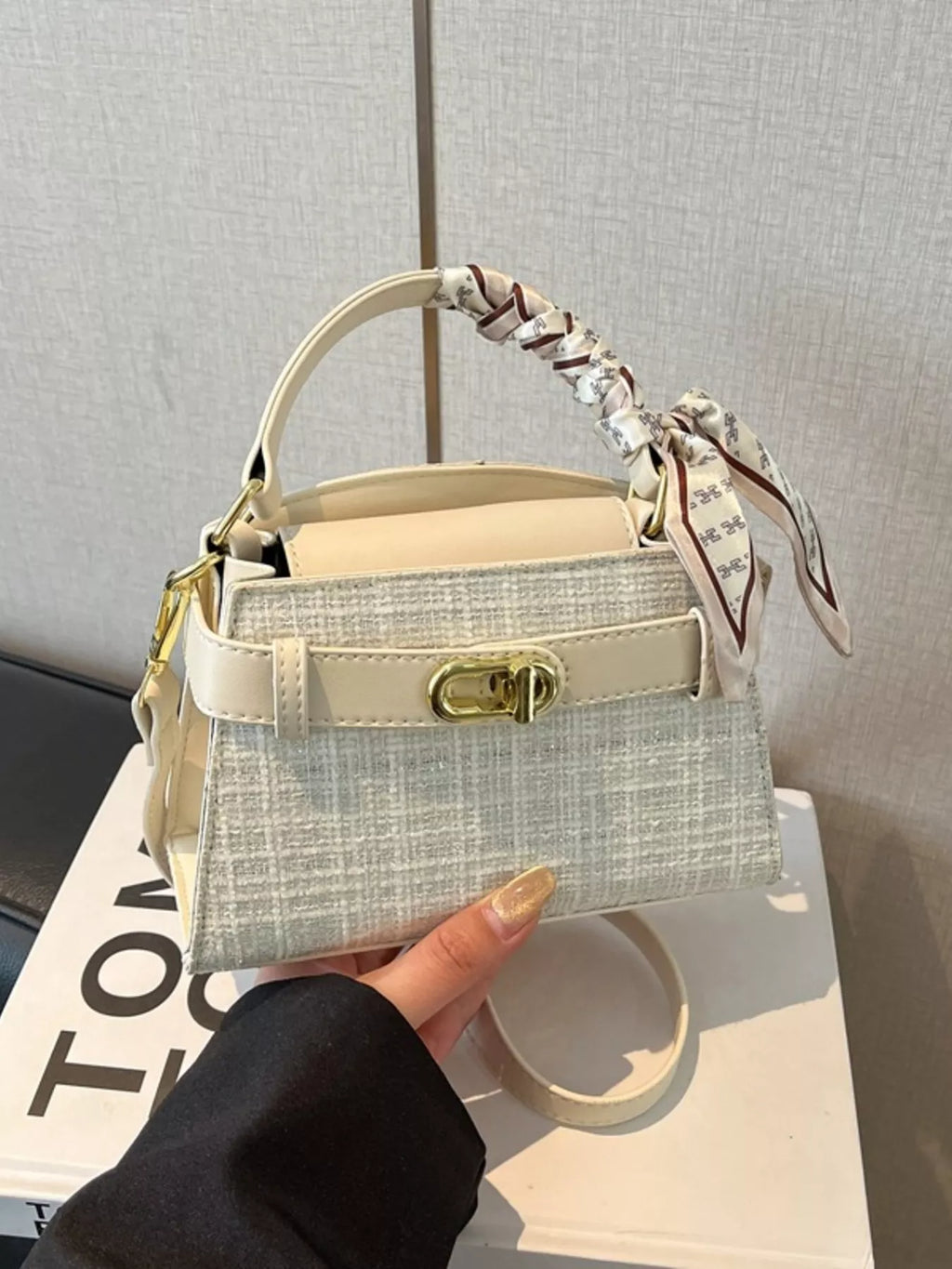 Texture Top Handle Crossbody Bag for Women