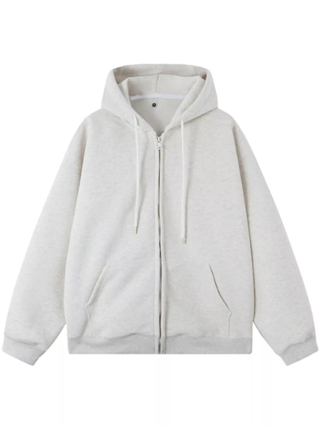 Casual Loose Fit Zip-Up Hoodie in Blue for Men