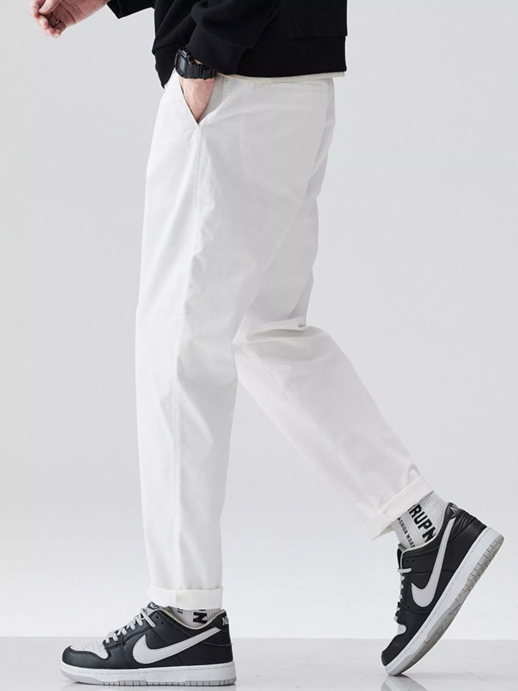 Loose Fit Pants in Dark Gray for Men