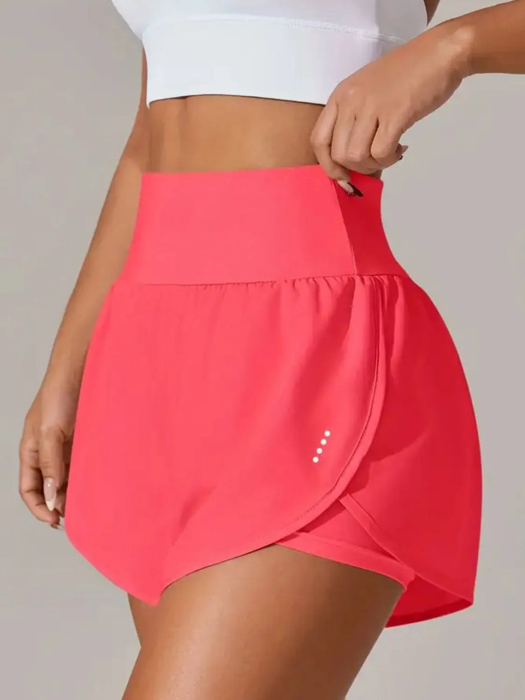 Pocketed High Waist Active Shorts in Pink Purple for Women